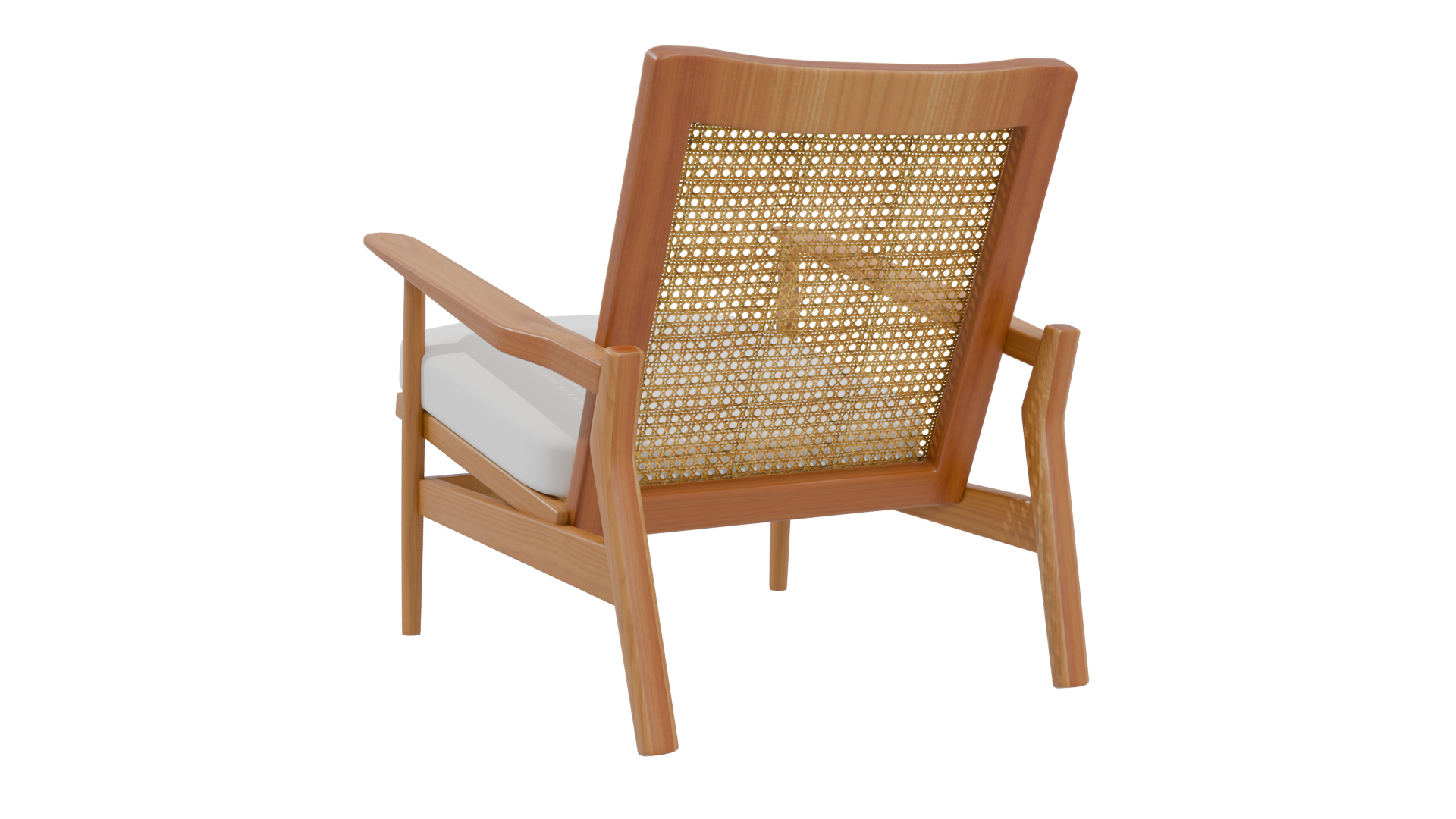 Elegant Rattan Lounge Chair 3D - Professional 3D Model Render 4