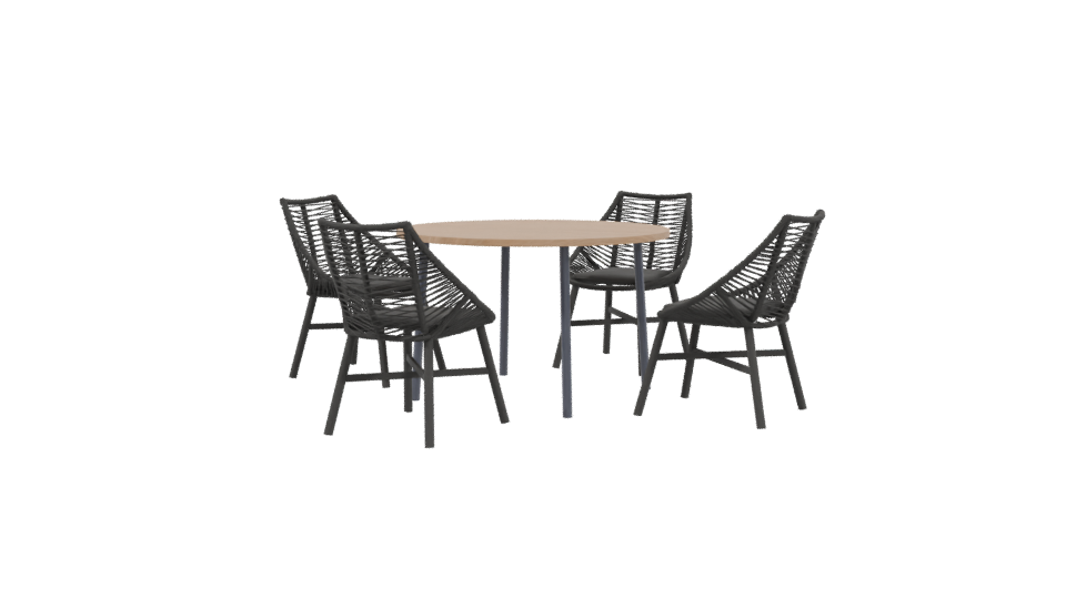 Stylish Dining Table Set 3D - Professional 3D Model Render 3