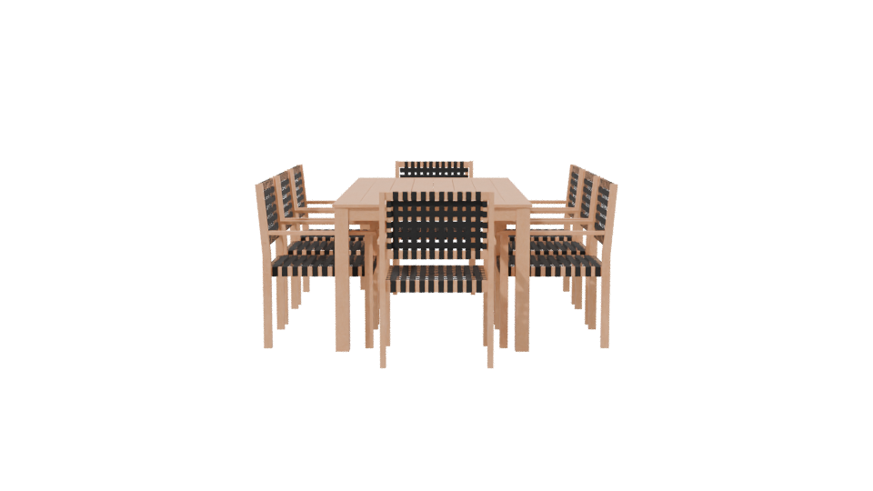 Stylish Dining Table Set 3D - Professional 3D Model Render 2