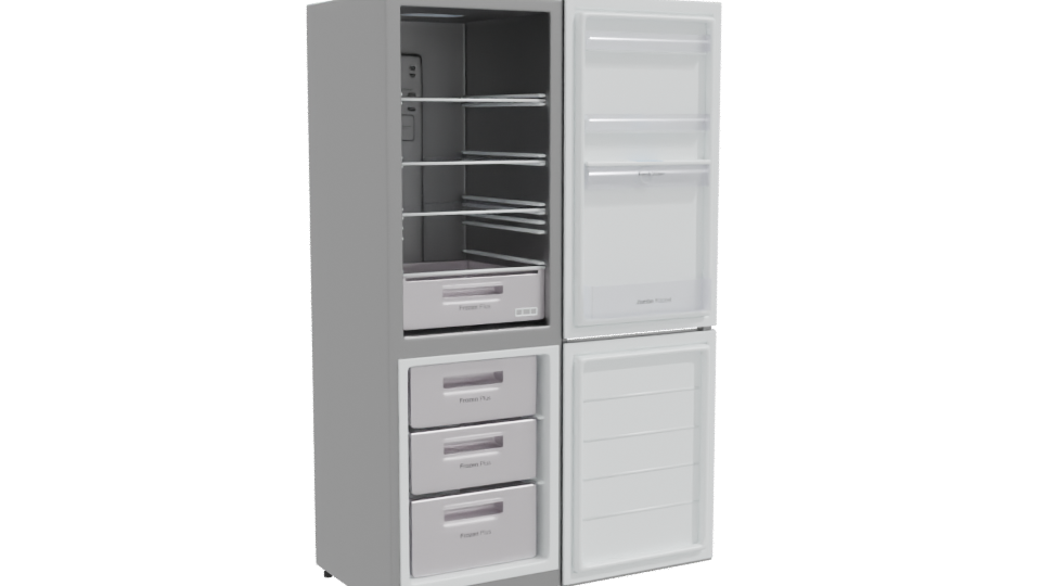 Stylish Dual Door Refrigerator Model - Professional 3D Model Render 10