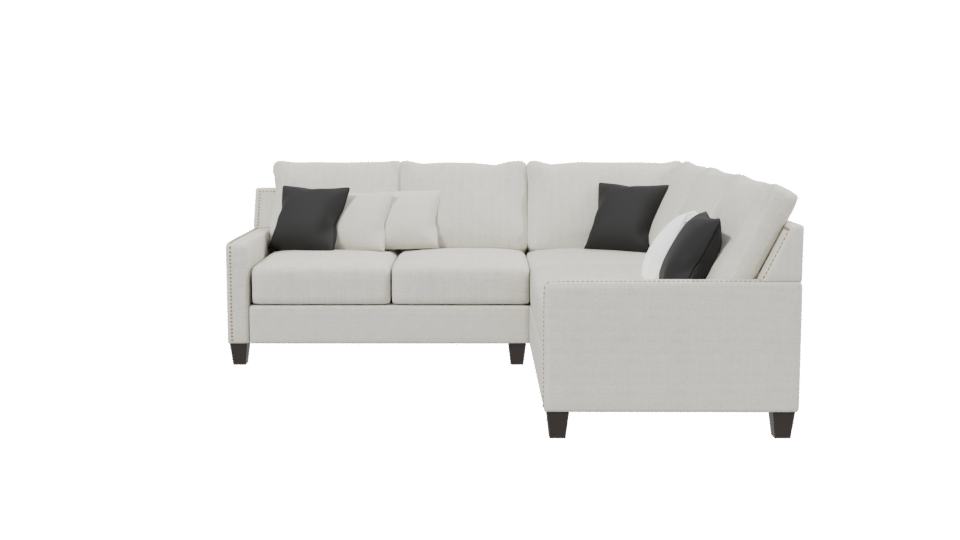 Stylish L-Shaped Sofa 3D - Professional 3D Model Render 2