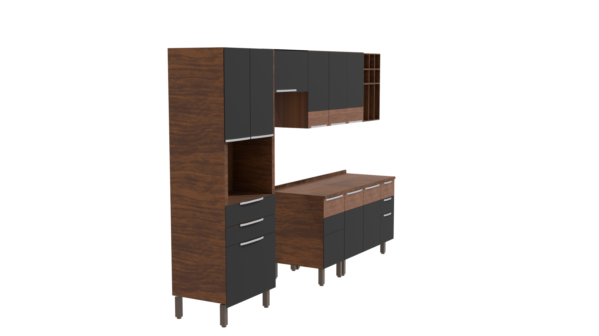 Stylish Kitchen Cabinet Set 3D - Professional 3D Model Render 9