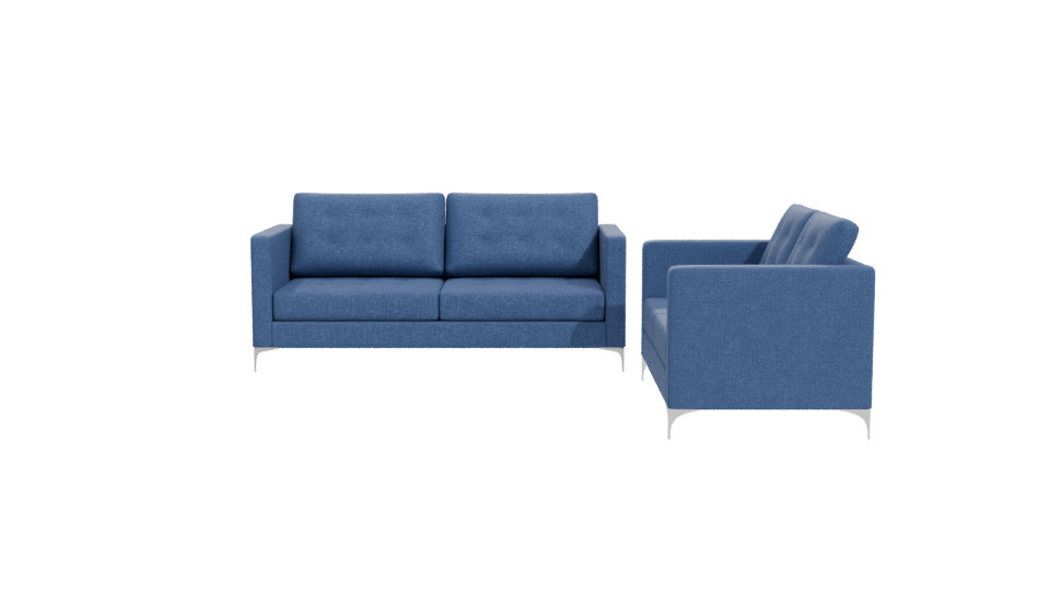 Stylish Blue Sofa Set 3D - Professional 3D Model Render 11