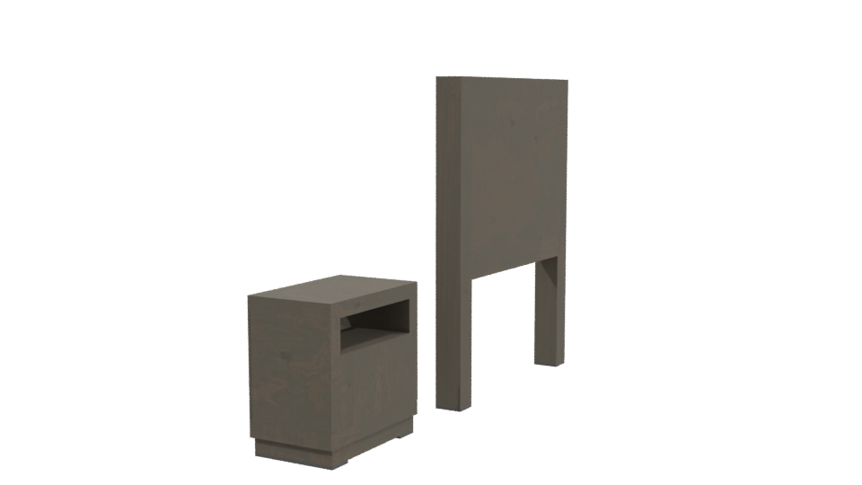 Minimalist Wooden Bedside Table Set - Professional 3D Model Render 3