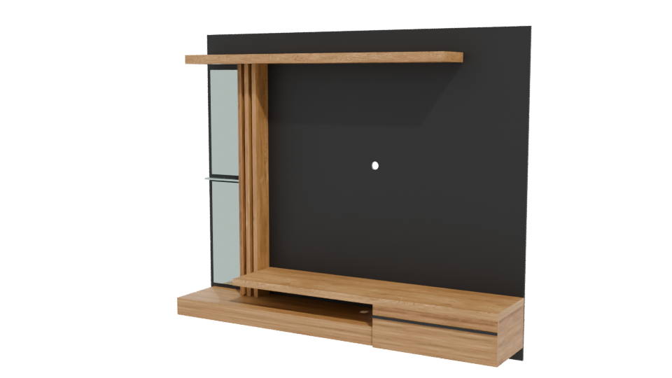 Stylish Wooden Shelf Model 3D - Professional 3D Model Render 12