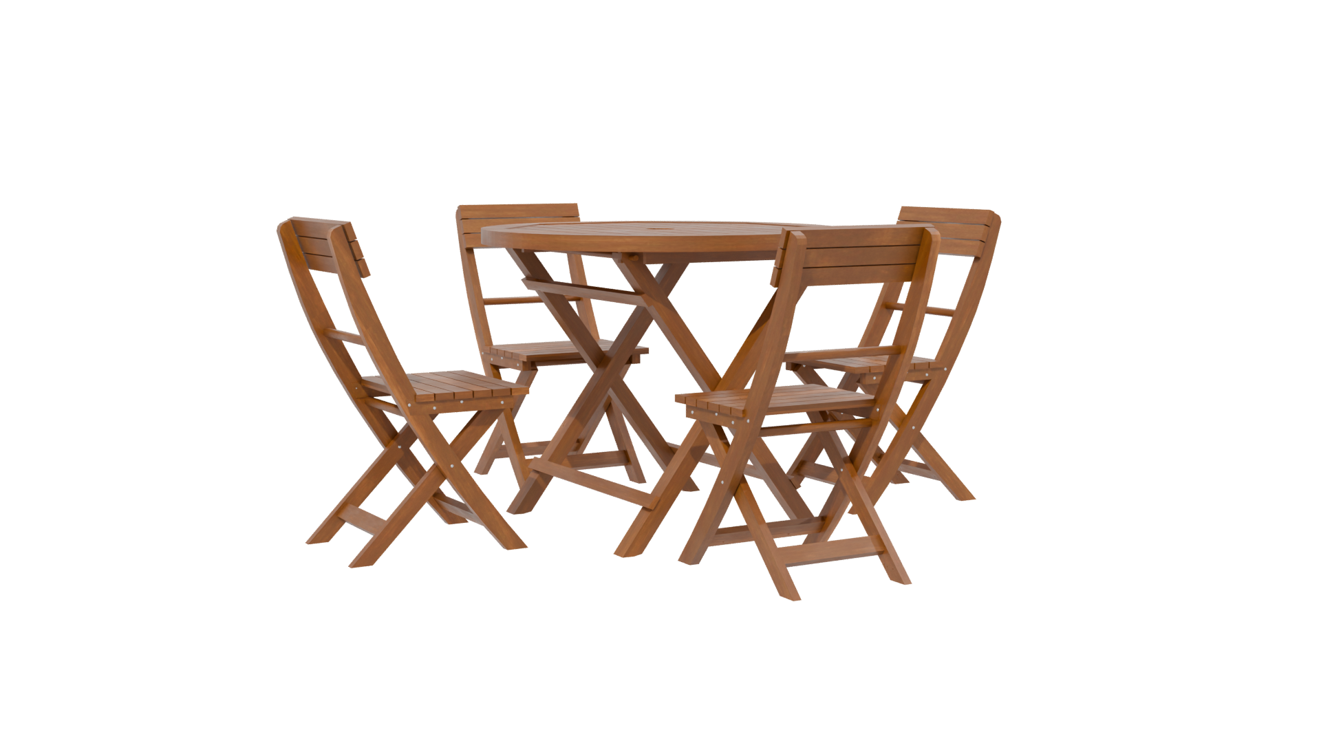 Stylish Wooden Dining Set 3D - Professional 3D Model Render 13