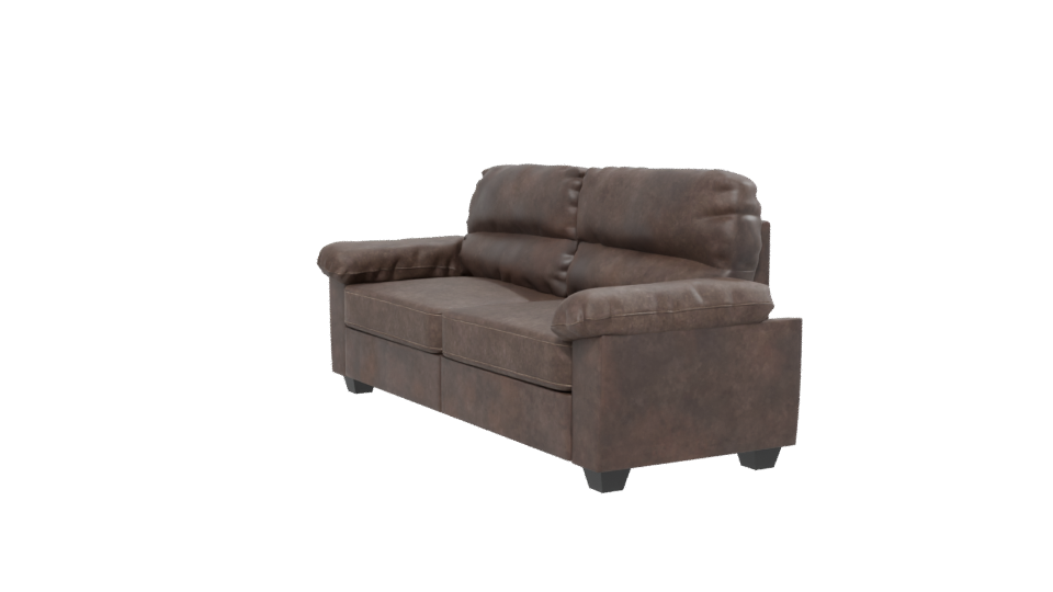 Stylish Brown Leather Sofa 3D - Professional 3D Model Render 13