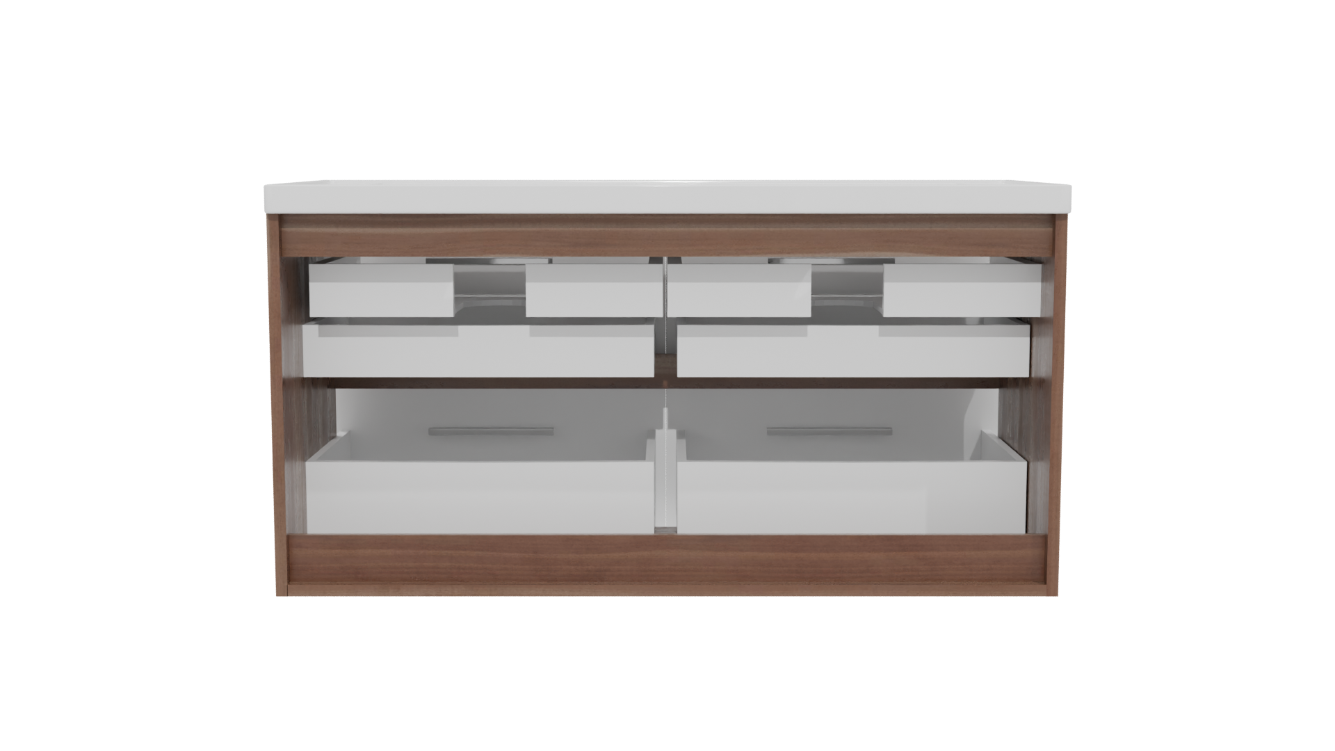 Contemporary Double Sink Vanity Model - Professional 3D Model Render 5