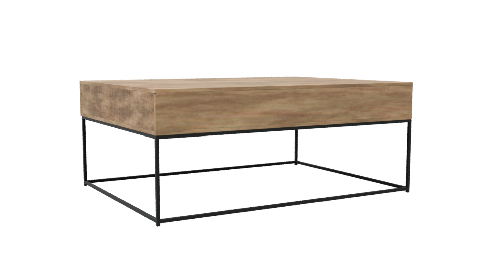 Stylish Wooden Coffee Table Model - Professional 3D Model Render 4