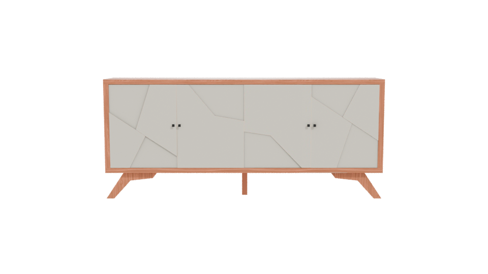 Contemporary Wooden Console Cabinet 3D - Professional 3D Model Render 11