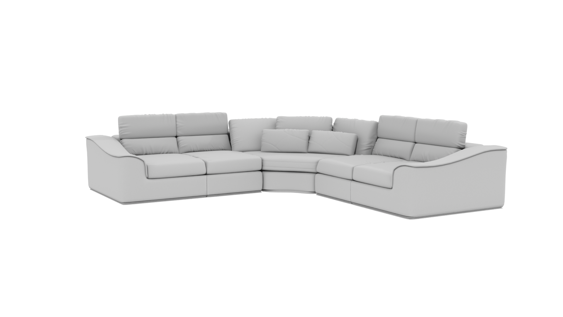 Stylish Curved Modern Sofa 3D Model - Professional 3D Model Render 13