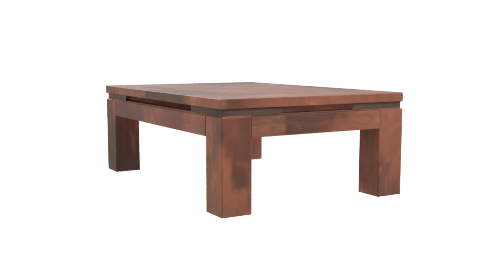Rustic Wooden Coffee Table Model - Professional 3D Model Render 10