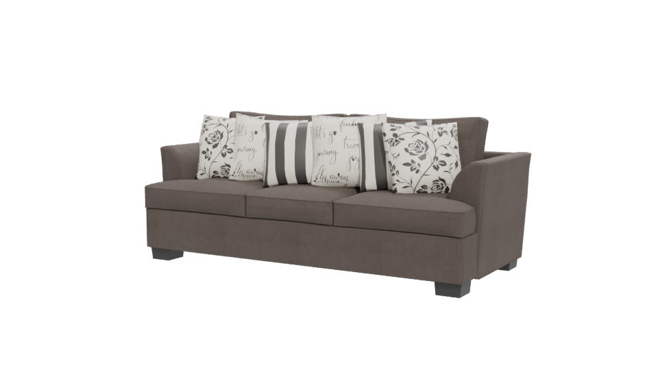 Stylish Sofa with Decorative Cushions - Professional 3D Model Render 12