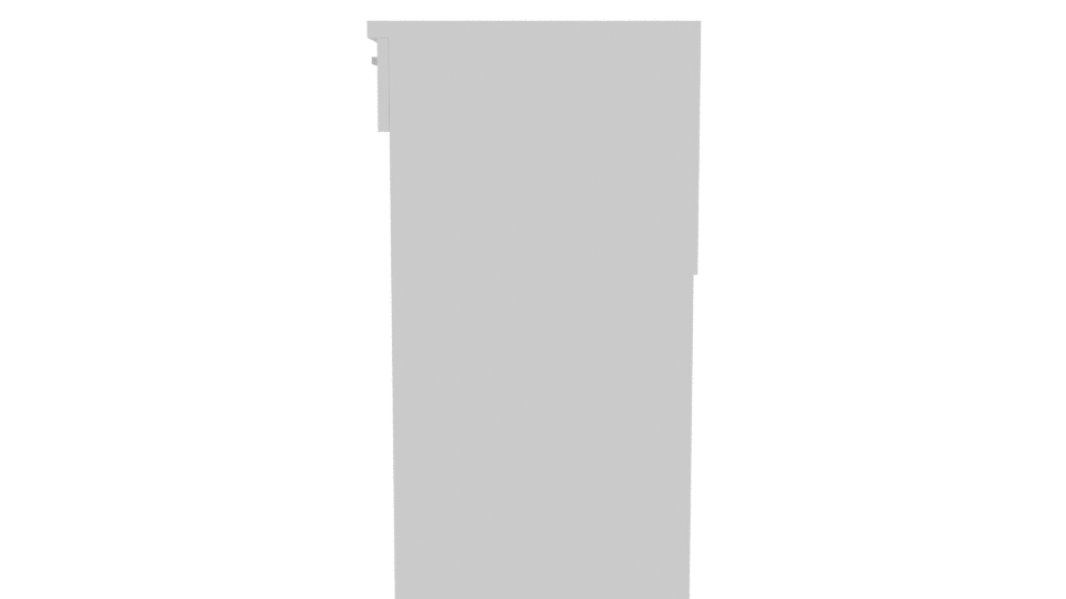 Minimalist White Desk Model - Professional 3D Model Render 2