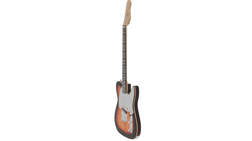 Stylish Electric Guitar Model - Professional 3D Model Render 13