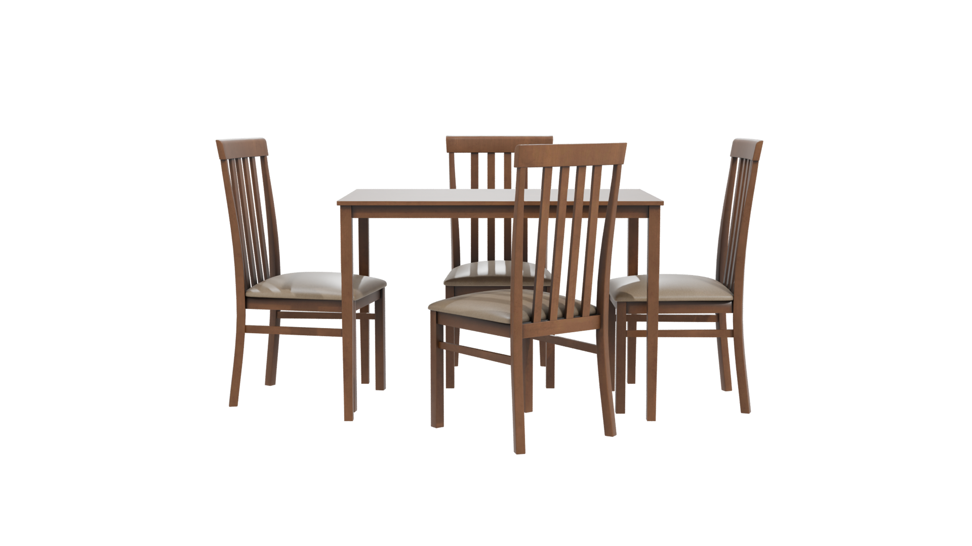 Stylish Wooden Dining Set 3D - Professional 3D Model Render 11