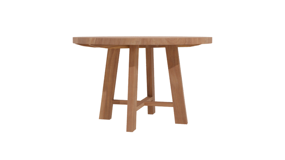 Stylish Round Wooden Dining Table - Professional 3D Model Render 4
