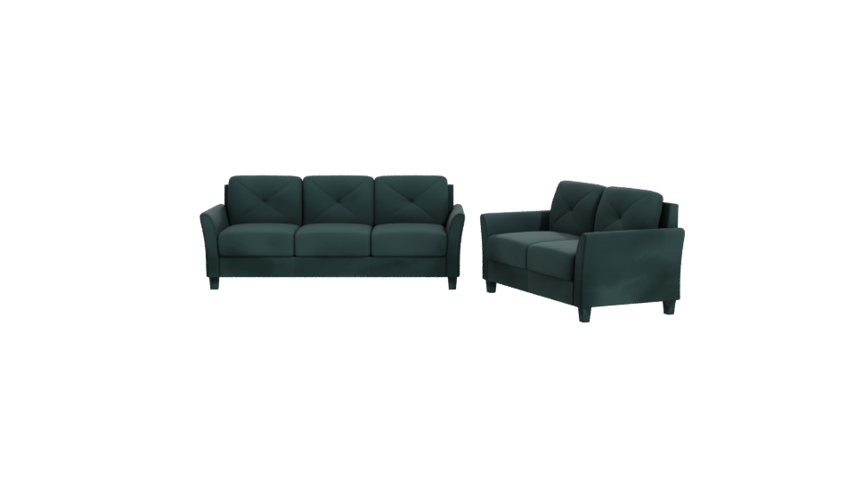 Stylish Teal Sofa Set 3D - Professional 3D Model Render 11