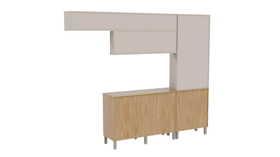 Contemporary Kitchen Cabinet Model - Professional 3D Model Render 4