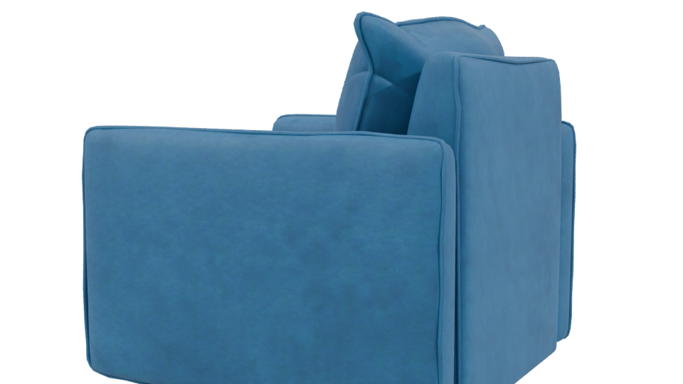 Stylish Modern Fabric Armchair 3D Model - Professional 3D Model Render 3