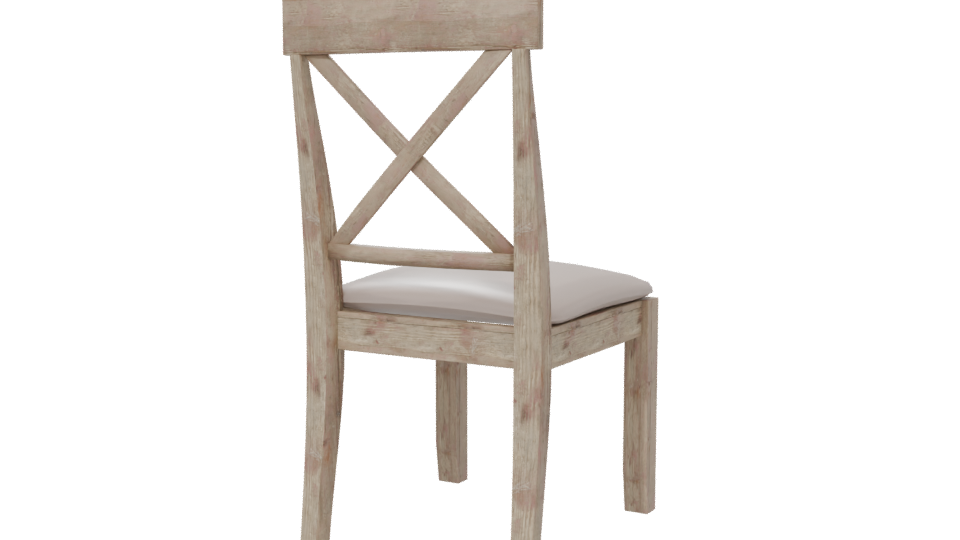 Rustic Wooden Dining Chair Model - Professional 3D Model Render 6