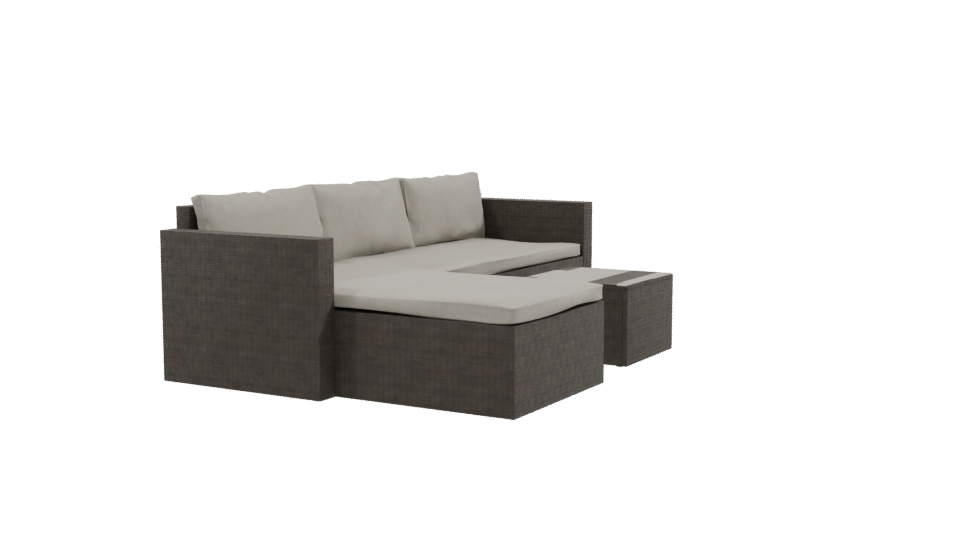 Stylish Outdoor Sectional Sofa Set 3D Model - Professional 3D Model Render 9