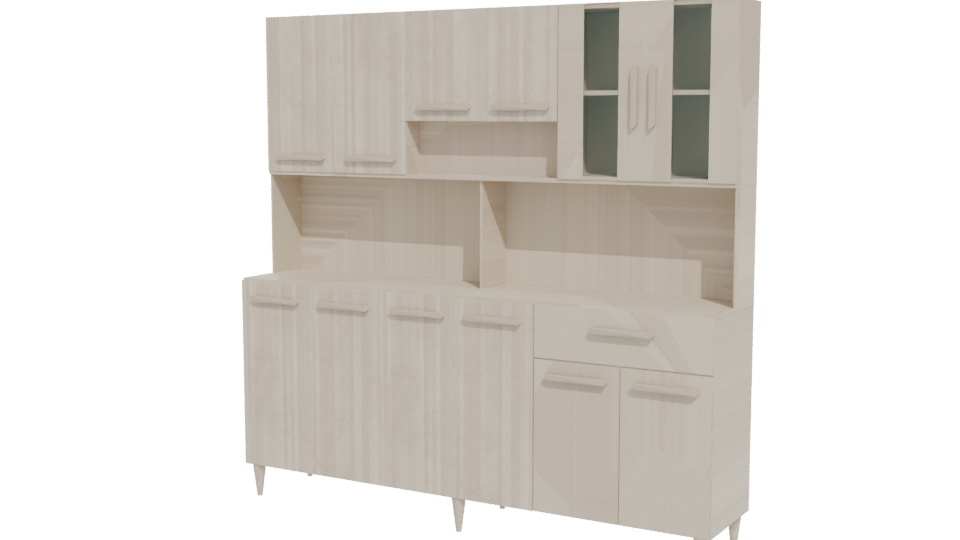 Stylish Kitchen Cabinet Set 3D Model - Professional 3D Model Render 12