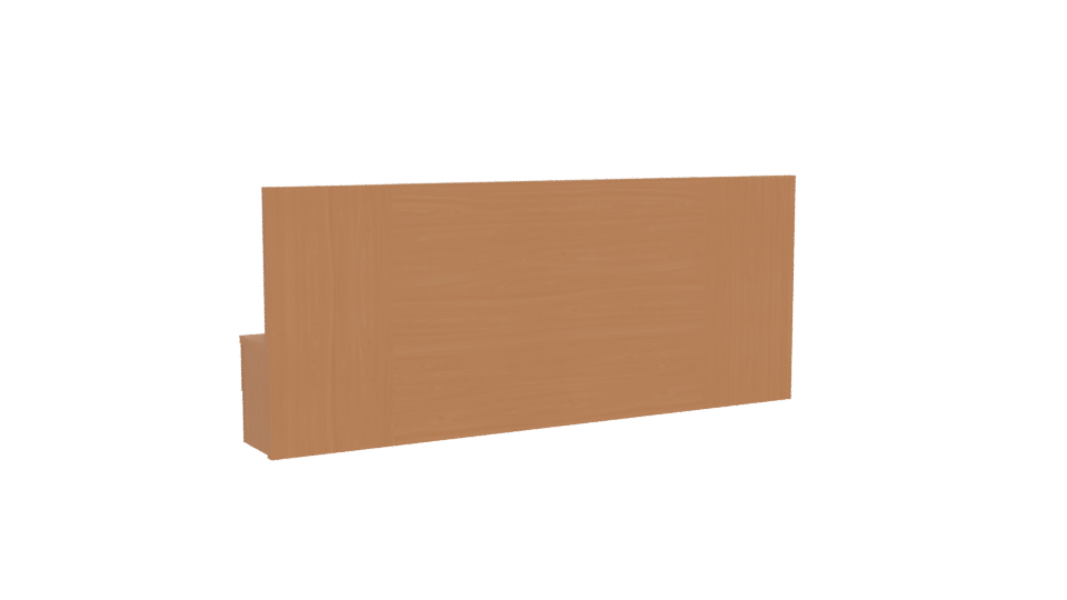 Stylish Wooden Bedroom Headboard Set - Professional 3D Model Render 4