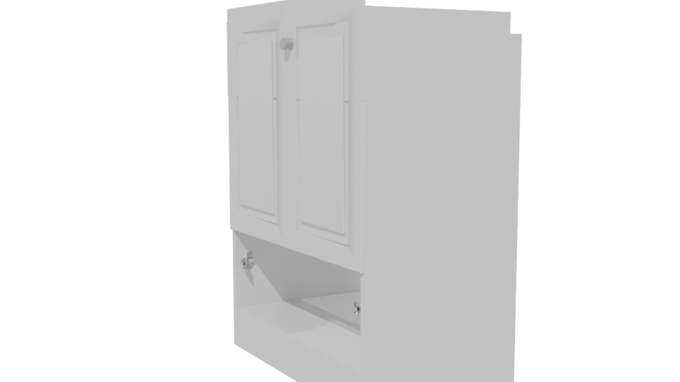 Sleek White Bathroom Vanity Cabinet 3D Model - Professional 3D Model Render 13