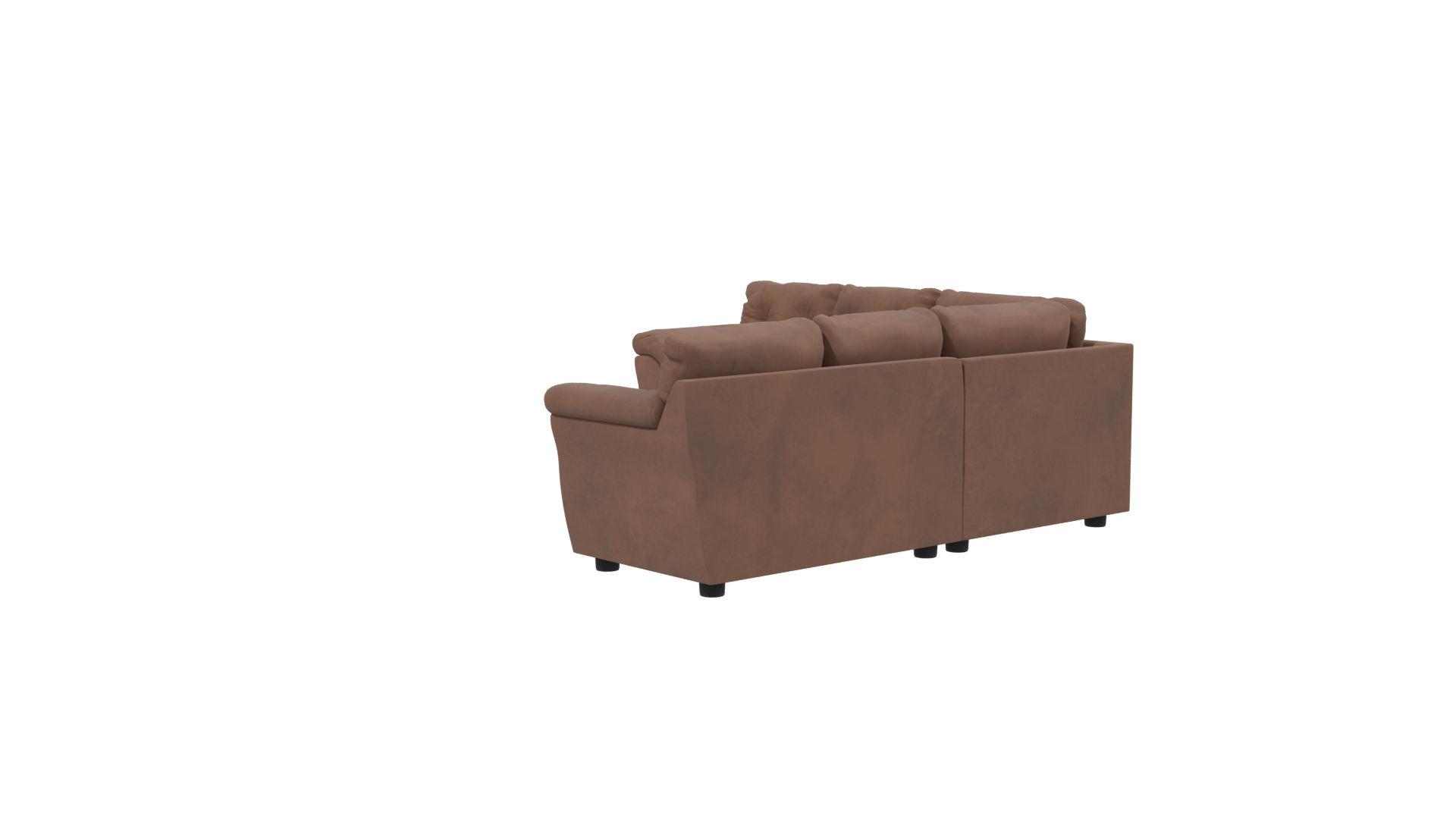 Luxe Brown Fabric Sofa 3D - Professional 3D Model Render 2