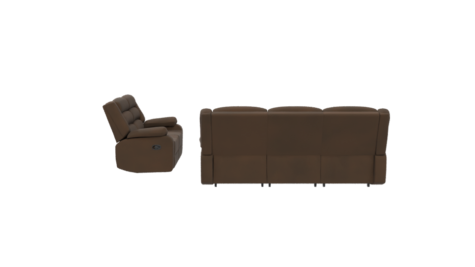 Elegant Brown Reclining Sofa Set 3D Model - Professional 3D Model Render 5