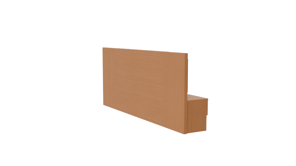 Stylish Wooden Bedroom Headboard Set - Professional 3D Model Render 7