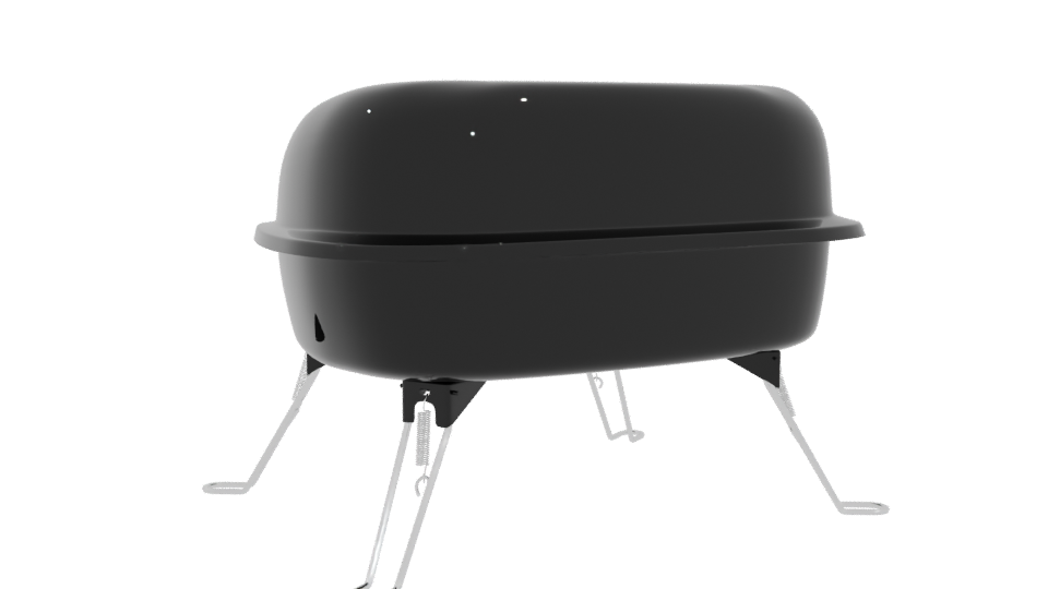 Compact Charcoal Grill Model 3D - Professional 3D Model Render 4