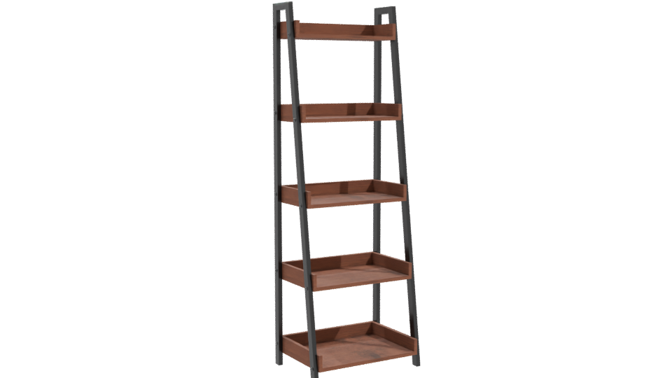 Industrial Wooden Shelf Unit 3D - Professional 3D Model Render 10