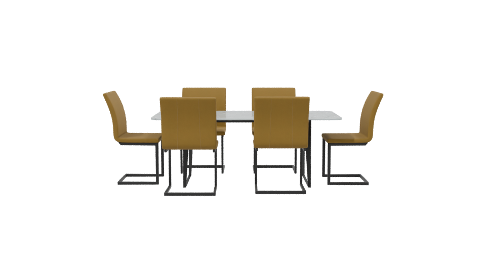 Modern Dining Table Set 3D - Professional 3D Model Render 2