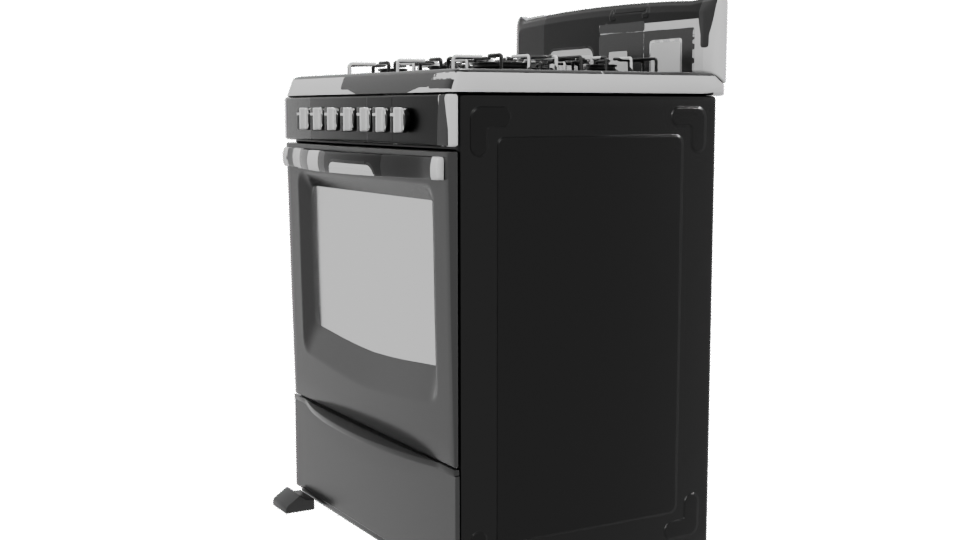Realistic Gas Stove 3D Model - Professional 3D Model Render 13