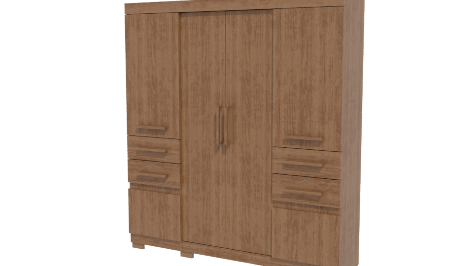 Elegant Wooden Wardrobe 3D Model - Professional 3D Model Render 12