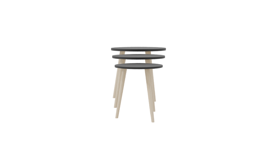 Stylish Minimalist Side Tables Set - Professional 3D Model Render 8
