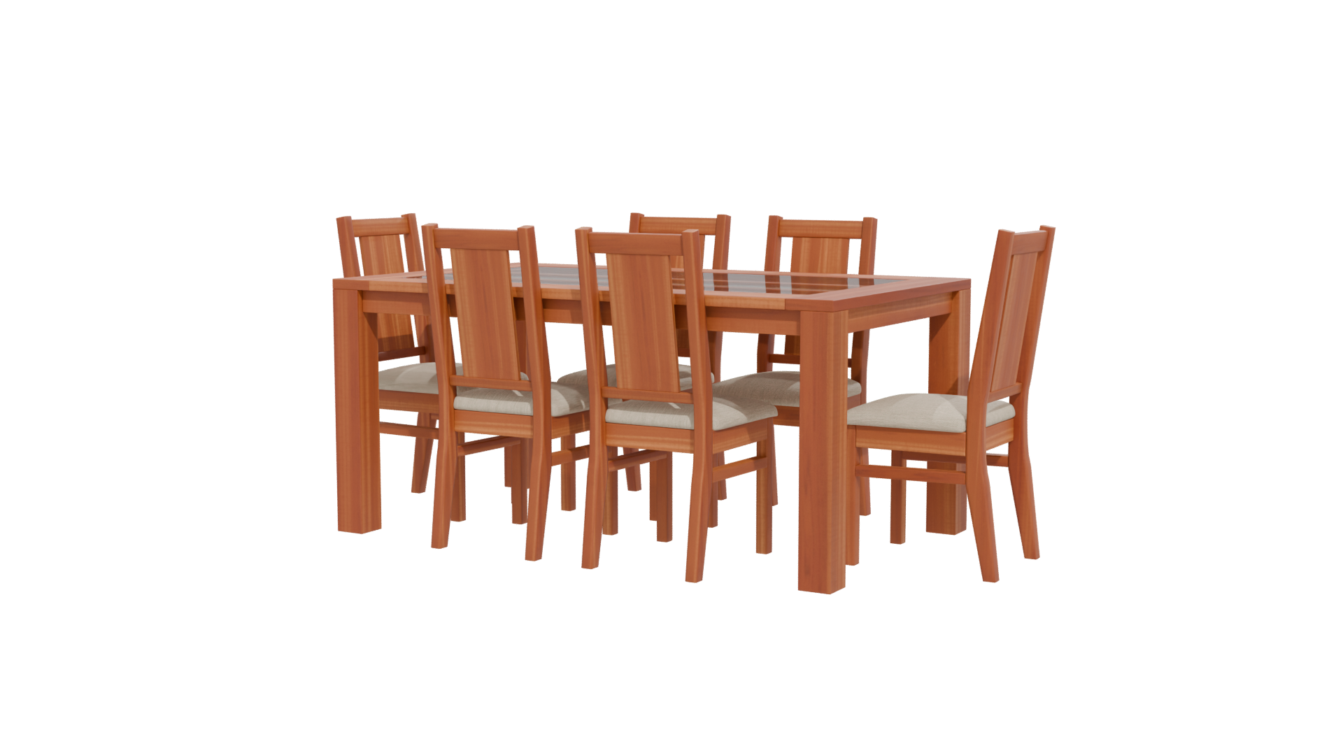 Elegant Wooden Dining Set 3D - Professional 3D Model Render 21