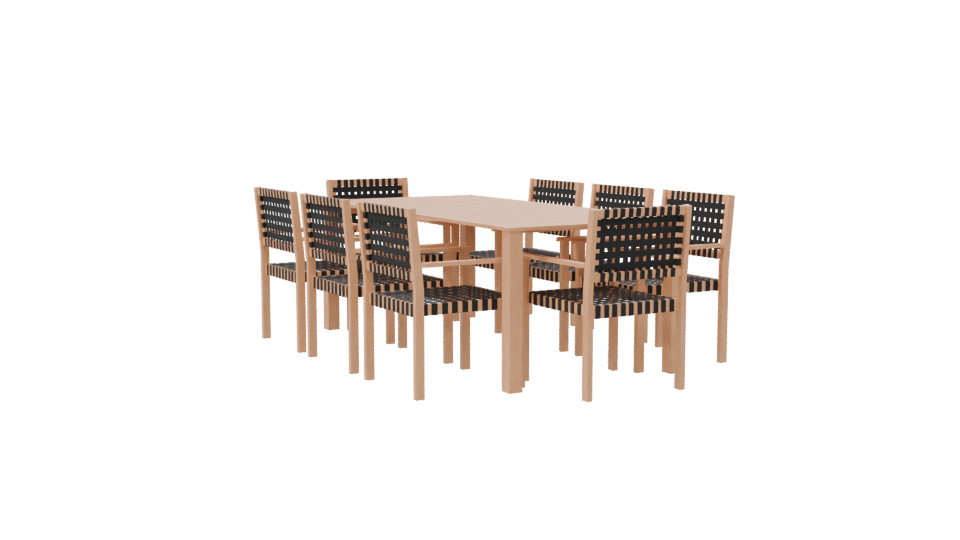 Stylish Dining Table Set 3D - Professional 3D Model Render 7