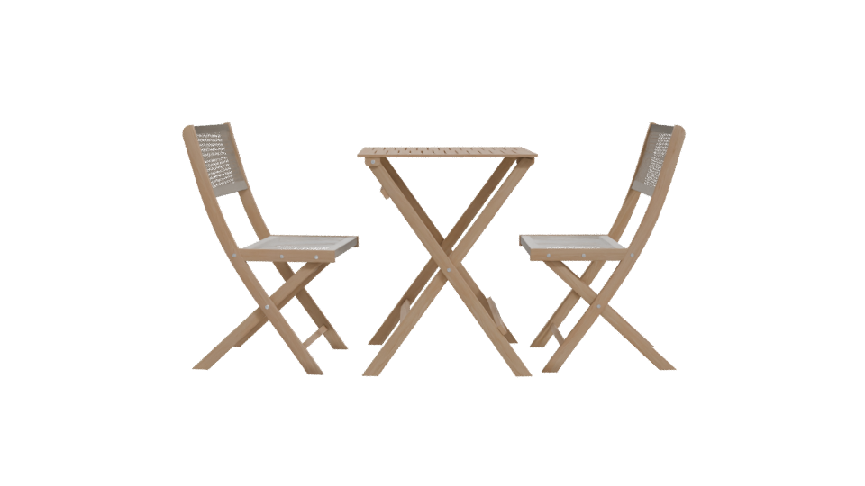 Bistro Wooden Table Set 3D - Professional 3D Model Render 11