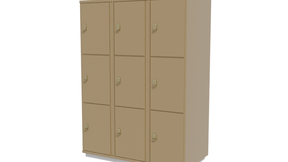 Stylish Lockers Storage Unit 3D - Professional 3D Model Render 12