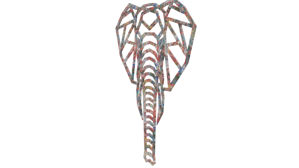 Stylized Geometric Elephant Model - Professional 3D Model Render 13