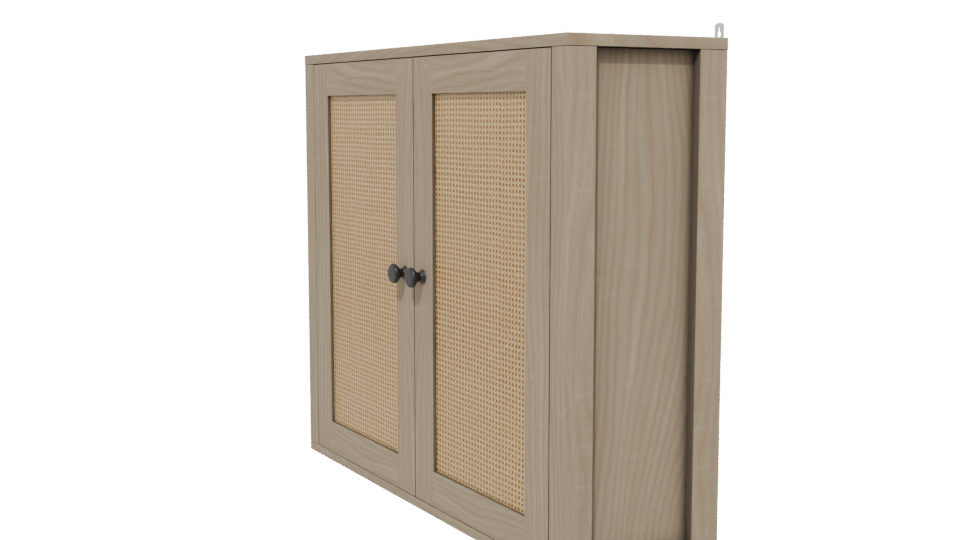 Stylish Wooden Wall Cabinet 3D - Professional 3D Model Render 13