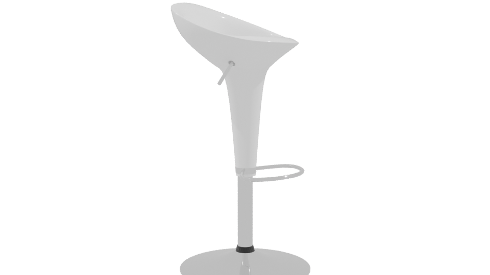 Stylish White Bar Stool 3D - Professional 3D Model Render 9