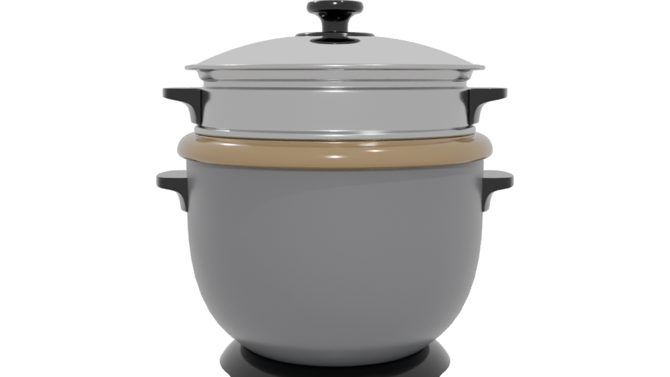 Ceramic Electric Rice Cooker 3D Model - Professional 3D Model Render 5