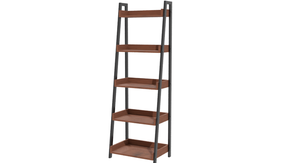 Industrial Wooden Shelf Unit 3D - Professional 3D Model Render 12