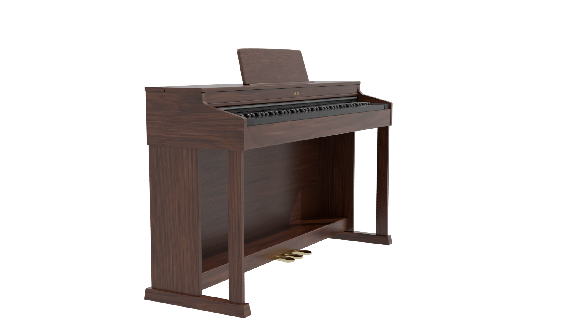 Elegant Wooden Digital Piano 3D Model - Professional 3D Model Render 9