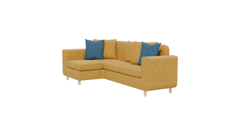 Stylish Yellow L-Shaped Sofa 3D Model - Professional 3D Model Render 13