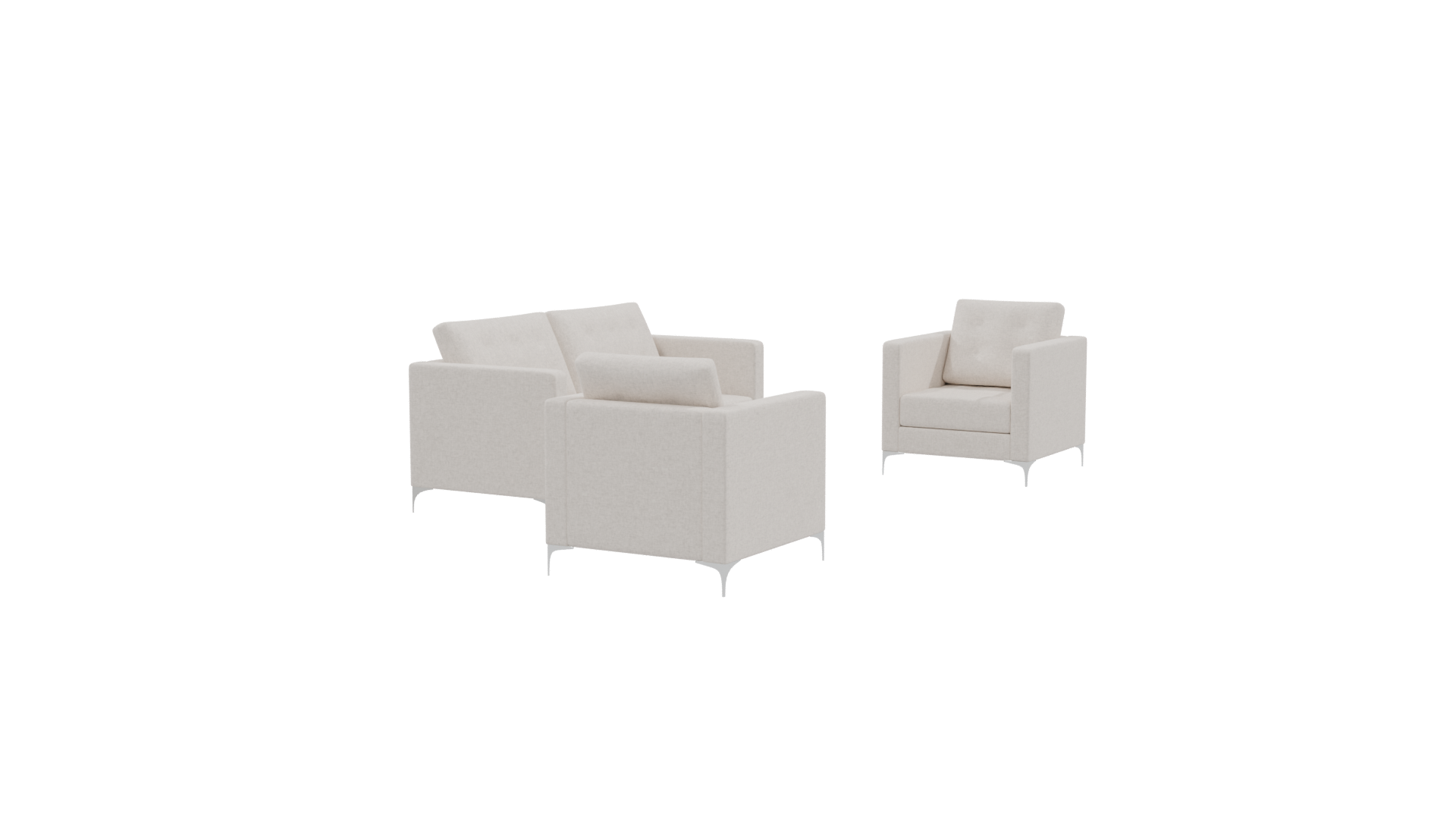 Elegant Modern Sofa Set 3D Model - Professional 3D Model Render 9